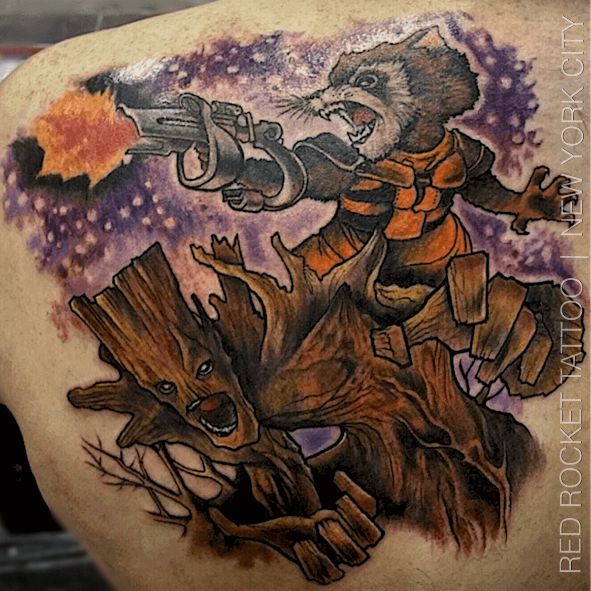 Guardians of The Galaxy tattoo sleeve by Tony Sklepic  Tatuaje de los  vengadores Tatuajes marvel Tatuajes de galaxias