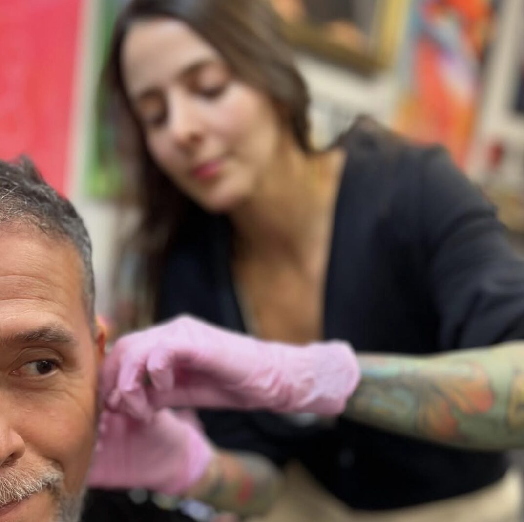 Custom Piercer Nathalie LaPiercer at Red Rocket Tattoo In Midtown Manhattan.